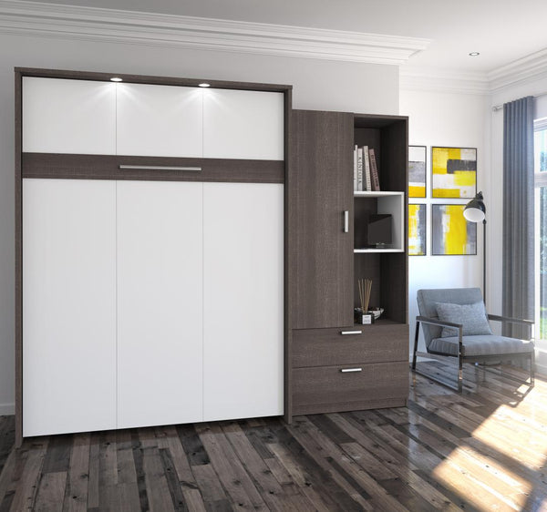 Queen Murphy Bed with Storage Cabinet (101W)
