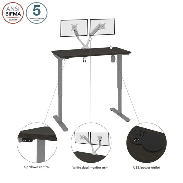48W x 24D Standing Desk with Dual Monitor Arm