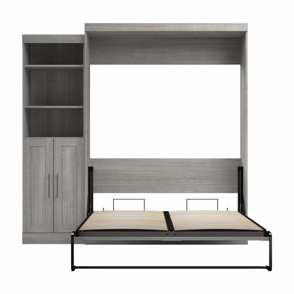 Queen Murphy Bed and Closet Organizer with Doors (90W)