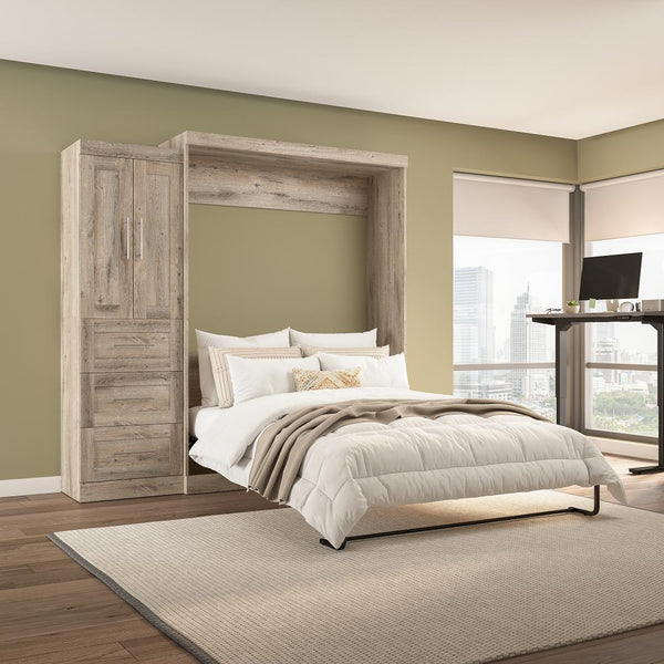 Queen Murphy Bed with Closet Storage Cabinet (89W)