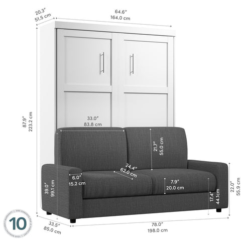 Queen Murphy Bed with Sofa (78W)