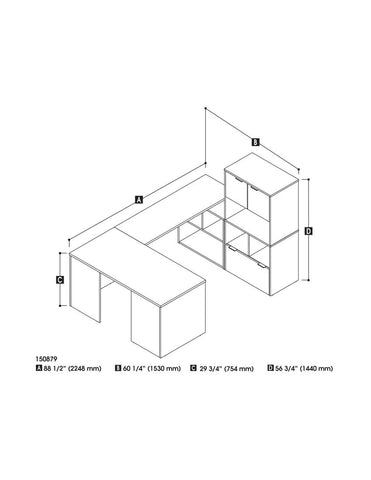 U-Shaped Executive Desk with Hutch