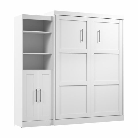 Queen Murphy Bed and Closet Organizer with Doors (90W)