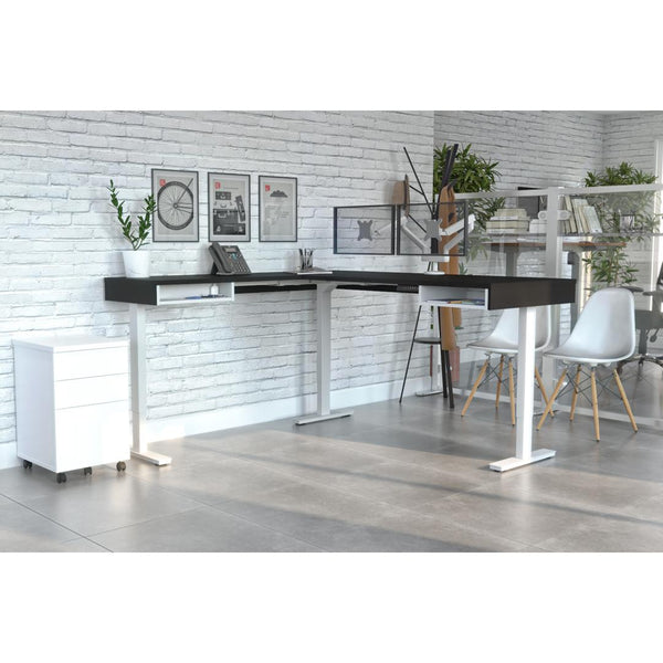 72W L-Shaped Height Adjustable Workstation