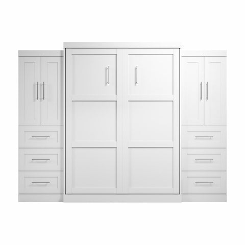 Queen Murphy Bed with Closet Storage Cabinets (115W)