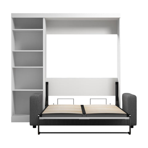 Full Murphy Bed with Sofa and Shelving Unit (90W)