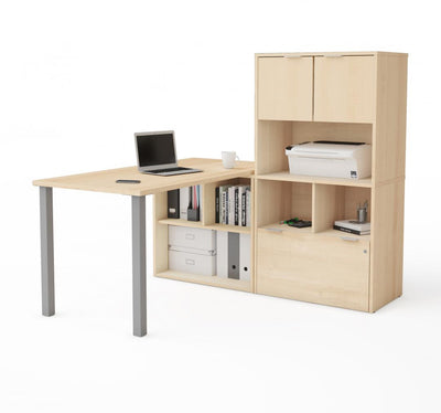 L-Shaped Desk with Hutch