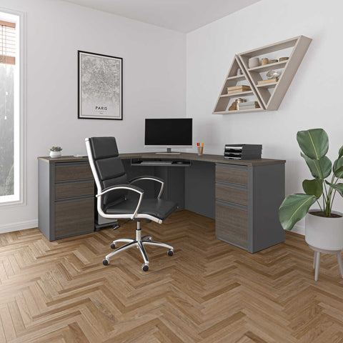 72W Corner Desk with Pedestal