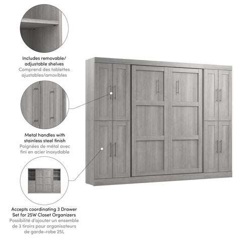 Full Murphy Bed with Storage Cabinets (109W)