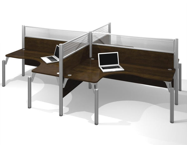 4-Person Office Cubicles with High Privacy Panels
