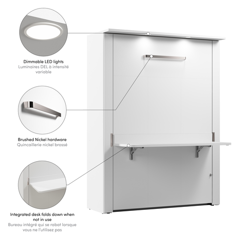 61W Full Murphy Bed with Desk