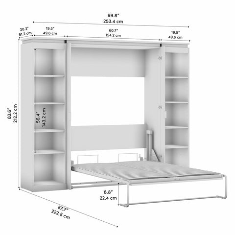 Full Murphy Bed with Shelves (100W)