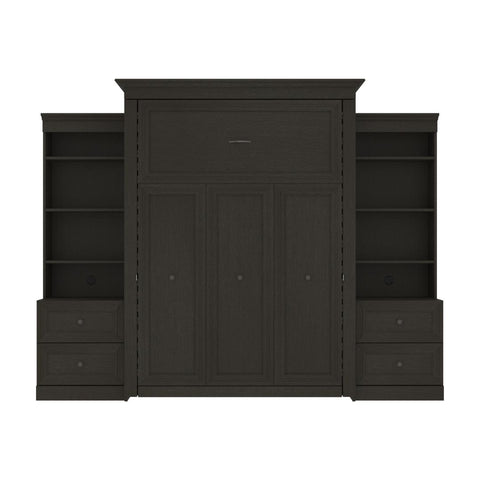 Queen Murphy Bed and Two Shelving Units with 2 Drawers (115W)