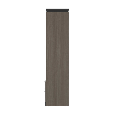 Queen Murphy Bed and 2 Shelving Units with Drawers (125W)