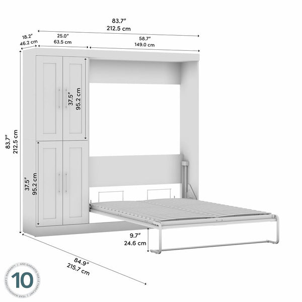 Full Murphy Bed with Closet Organizer (84W)