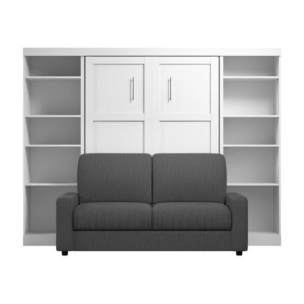 Full Murphy Bed with Sofa and Shelving Units (109W)