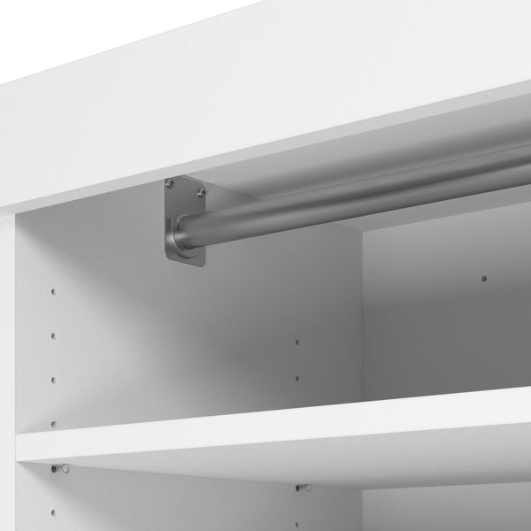 Contemporary Closet System with Shelves, Drawers & Clothing Rods, 86W x 19D