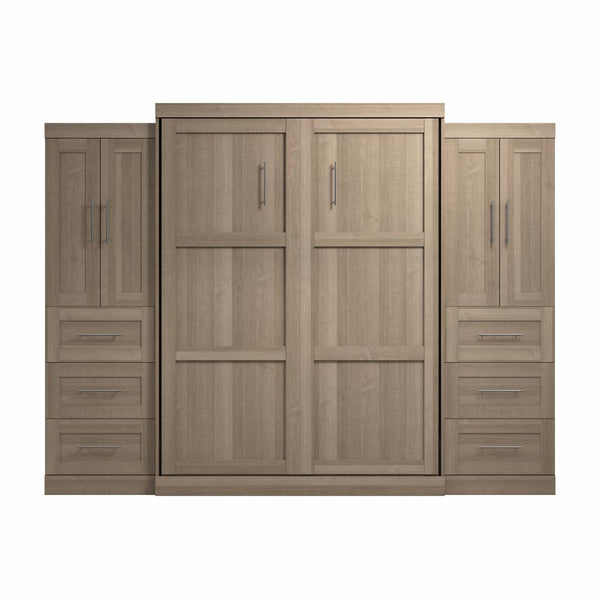 Queen Murphy Bed with Closet Storage Cabinets (115W)