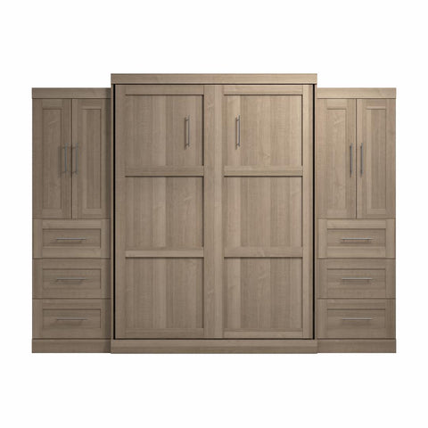 Queen Murphy Bed with Closet Storage Cabinets (115W)