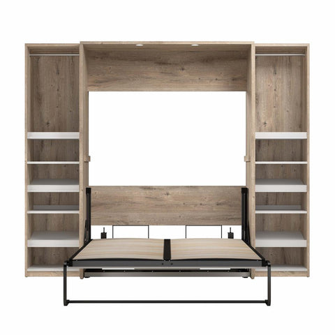 Full Murphy Bed with 2 Narrow Closet Organizers (99W)