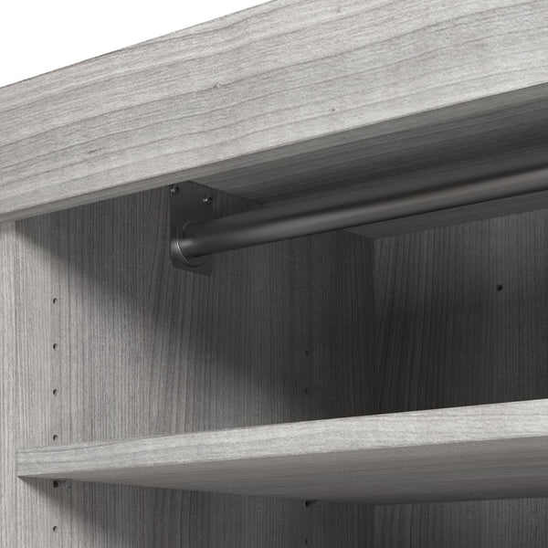 Contemporary Closet System with Shelves, Drawers & Clothing Rods, 61W x 19D