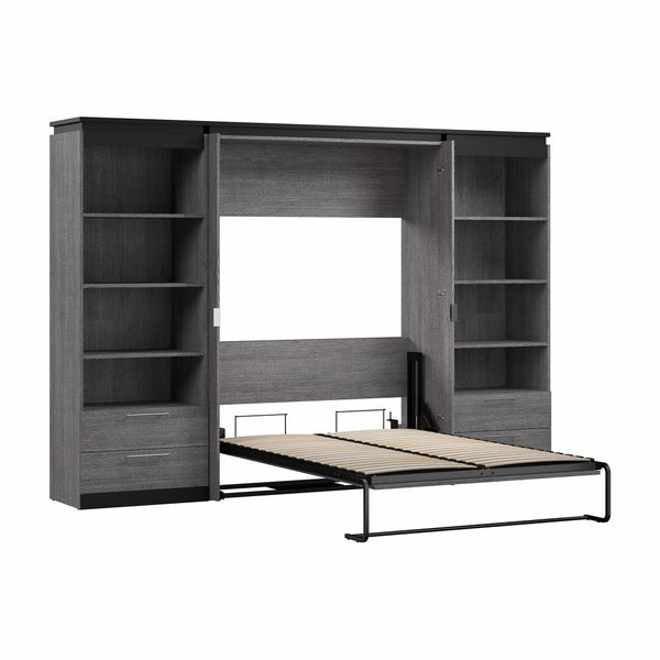 Full Murphy Bed with Shelves and Drawers (120W)