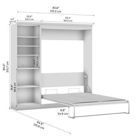 Full Murphy Bed and Closet Organizer (84W)