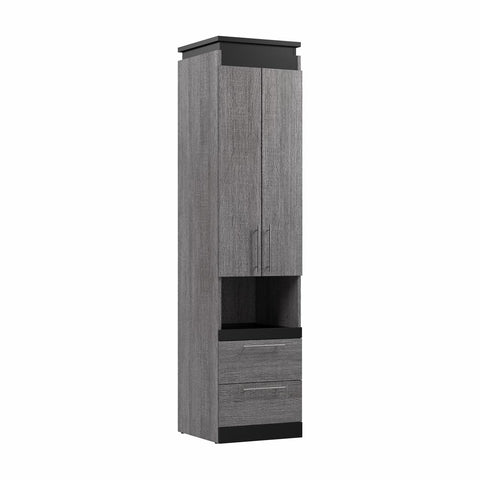 20W Narrow Storage Cabinet with Doors, Drawers and Pull-Out Shelf