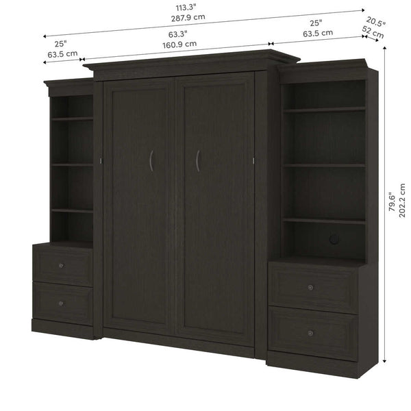 Full Murphy Bed and 2 Shelving Units with 2 Drawers (109W)