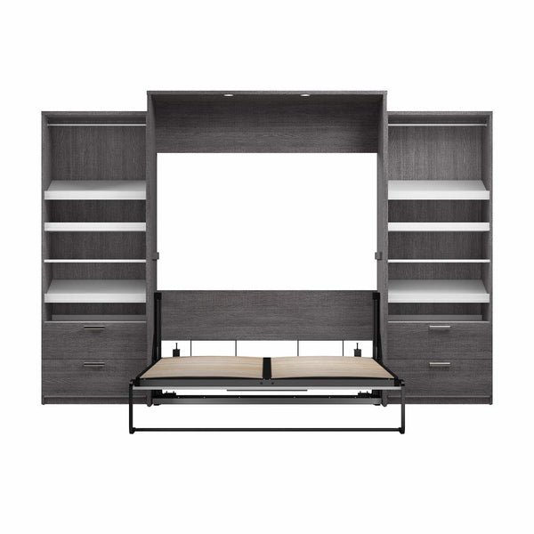 Queen Murphy Bed with 2 Closet Organizers with Drawers (125W)