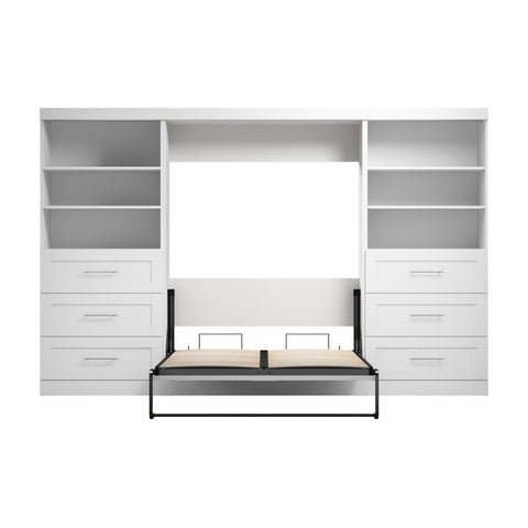 Full Murphy Bed and 2 Shelving Units with Drawers (131W)