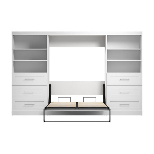 Full Murphy Bed and 2 Shelving Units with Drawers (131W)