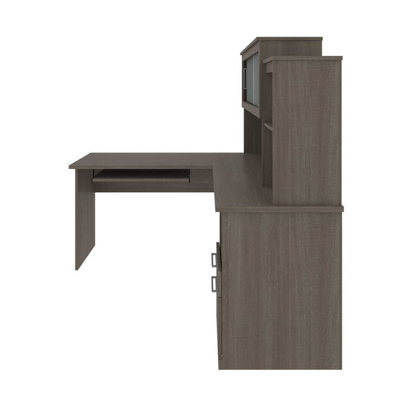 65W L-Shaped Desk with Hutch