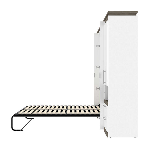 Full Murphy Bed and Narrow Storage Solutions with Drawers (99W)