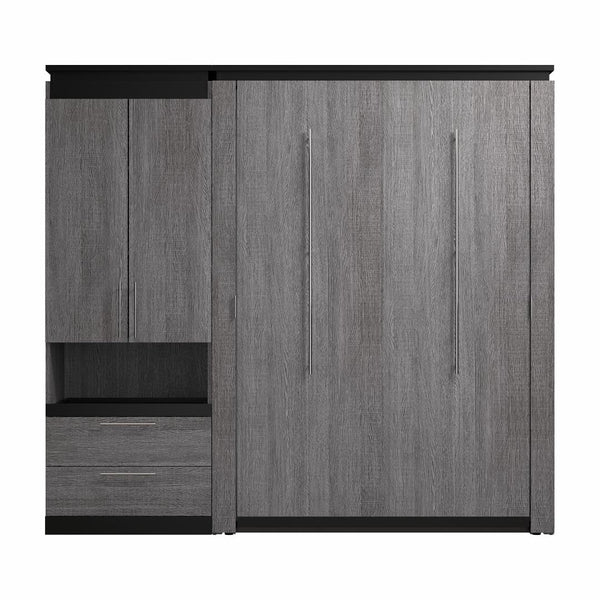 Full Murphy Bed with Storage Cabinet and Pull-Out Shelf (91W)