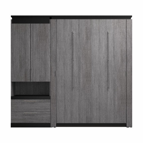 Full Murphy Bed with Storage Cabinet and Pull-Out Shelf (91W)