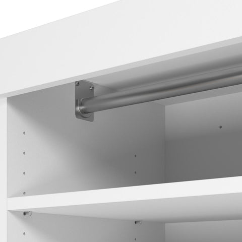 Contemporary Closet System with Shelves, Drawers, Clothing Rods, Shoe Racks & Cubbies, 86W x 19D