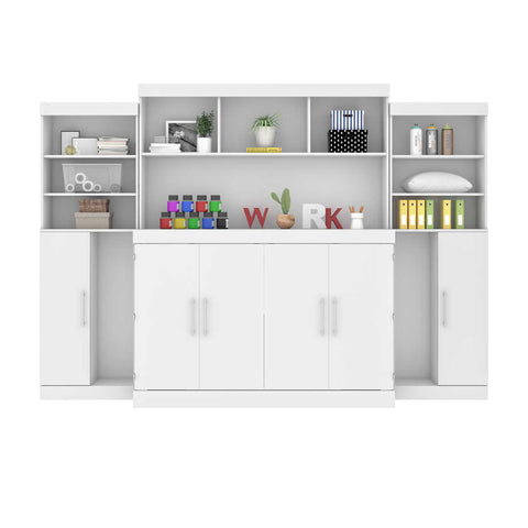 6-Piece Set Including One Queen Cabinet Bed with Mattress and Assorted Storage Units