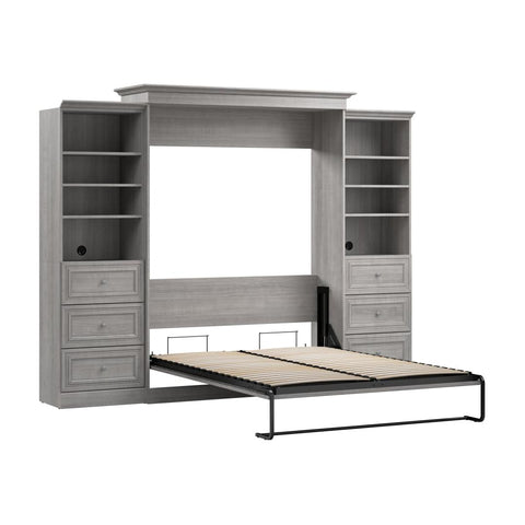 Queen Murphy Bed and 2 Closet Organizers with Drawers (115W)