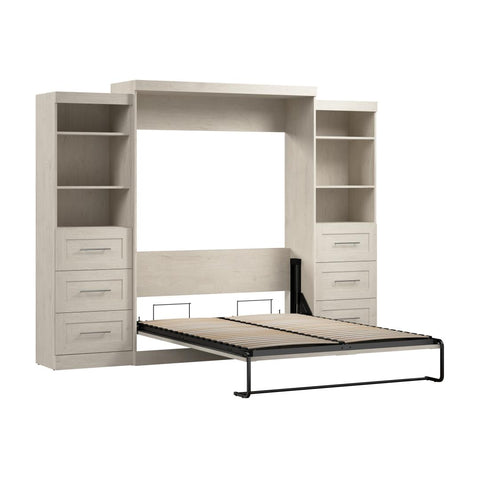 Queen Murphy Bed and 2 Shelving Units with Drawers (115W)
