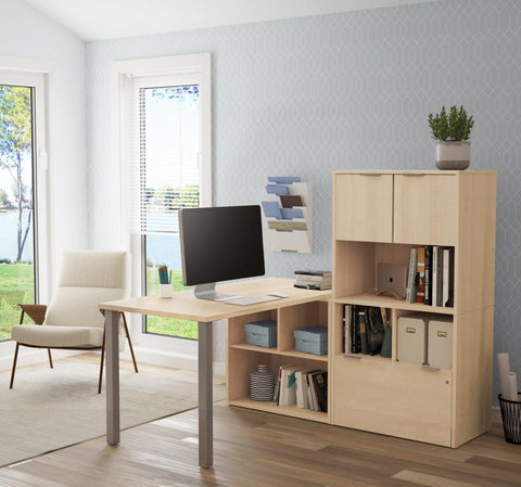 L-Shaped Desk with Hutch