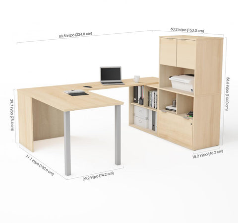 61W U-Shaped Executive Desk with Hutch