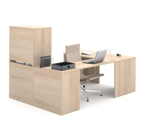 U-Shaped Executive Desk with Hutch