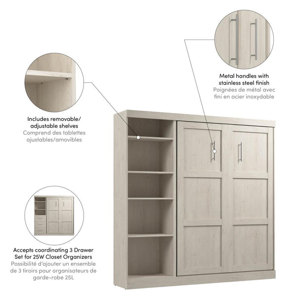 Full Murphy Bed with Shelving Unit (84W)