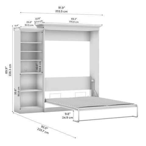 Queen Murphy Bed with Closet Organizer (92W)