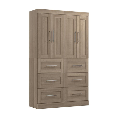 Contemporary Closet System with Doors & Drawers, 50W x 19D