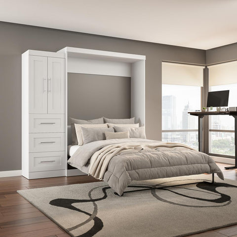 Queen Murphy Bed with Closet Storage Cabinet (89W)