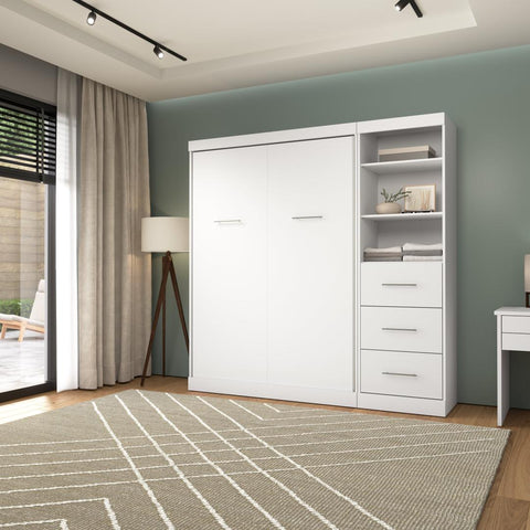 Full Murphy Bed and Closet Organizer with Drawers (84W)