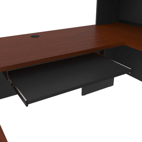 71W U or L-Shaped Executive Desk with Pedestal and Hutch