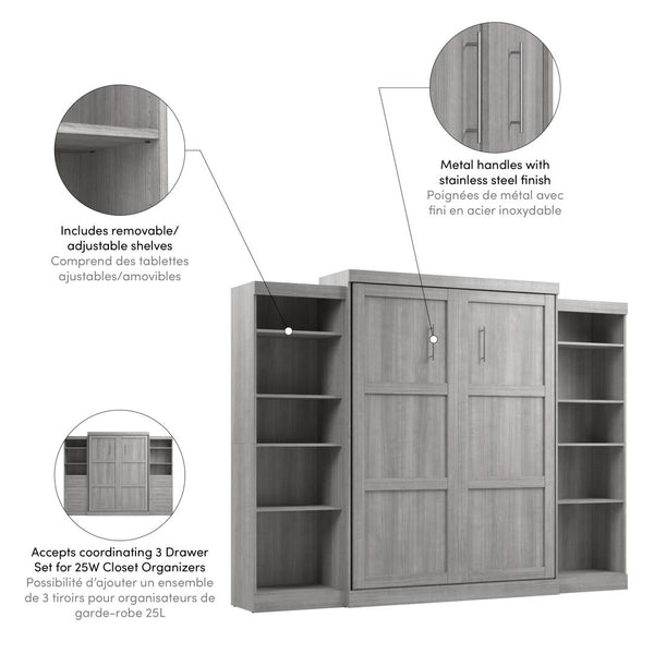 Queen Murphy Bed and 2 Shelving Units (115W)